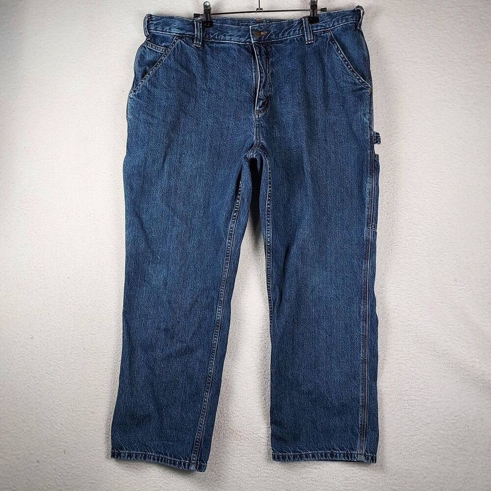 Carhartt Mens 38x28 Loose Fit Carpenter Jeans Utility Work Pants Denim